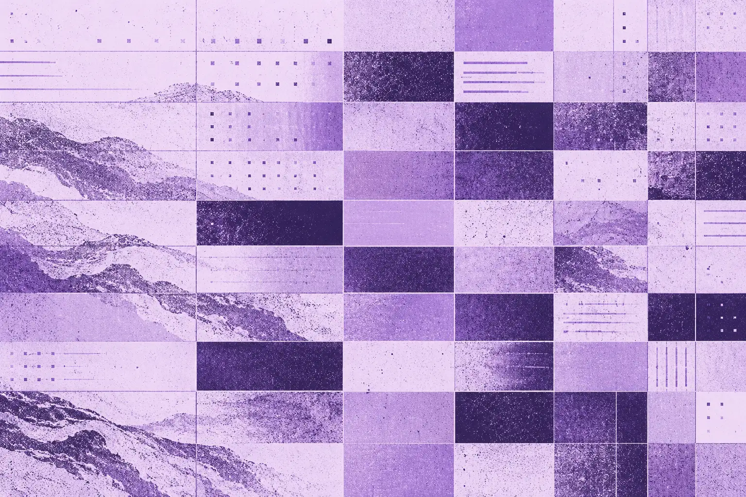 A grid of purple tiles with textured dune and dot patterns.